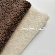 Lamb Embossed Sherpa Faux Fur Fabric with Suede Bonding Fabric for Coat